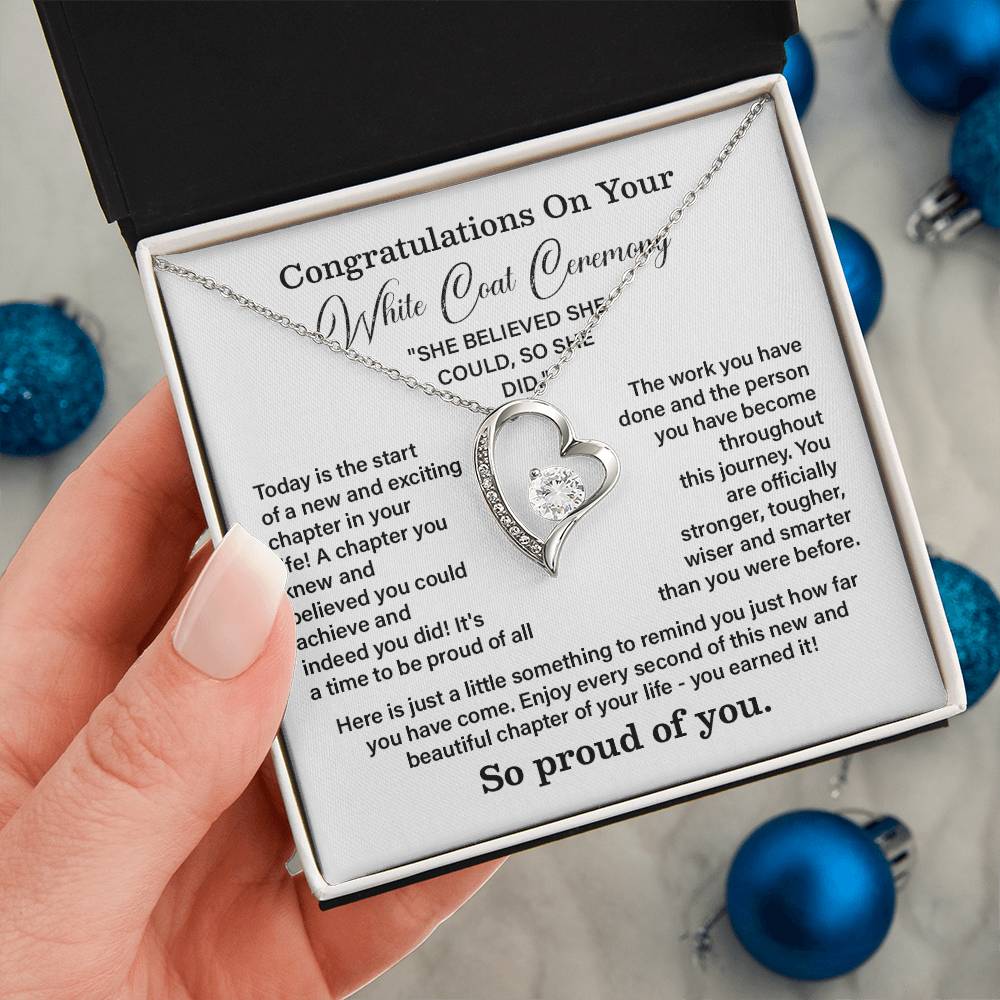 Congratulations On Your White Coat Ceremony New Adventures Necklace Hard Work Pay Off Necklace Enjoy The Journey Necklace Personal Growth Jewelry Daily Inspiration Necklace Heartfelt Message Necklace Congratulation Necklace She Believed She Could Necklace