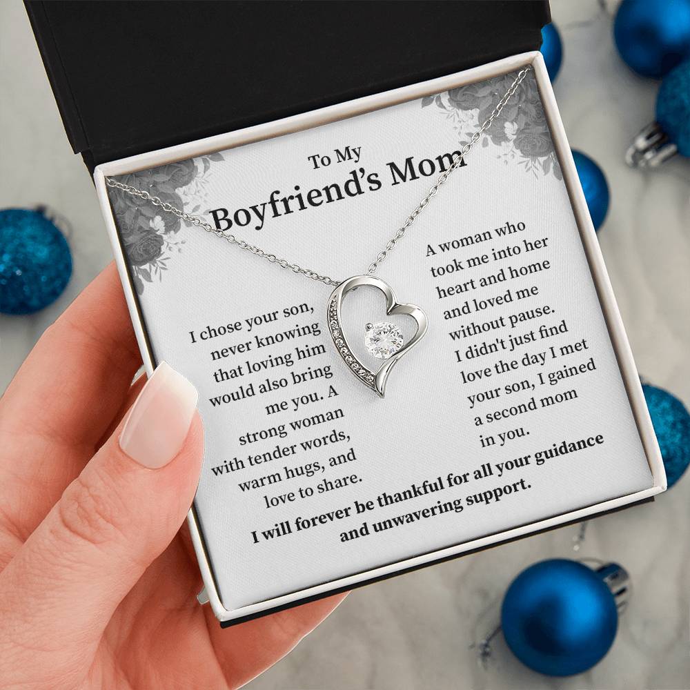 Boyfriend’s Mom Necklace – With Appreciation Message Card Gift