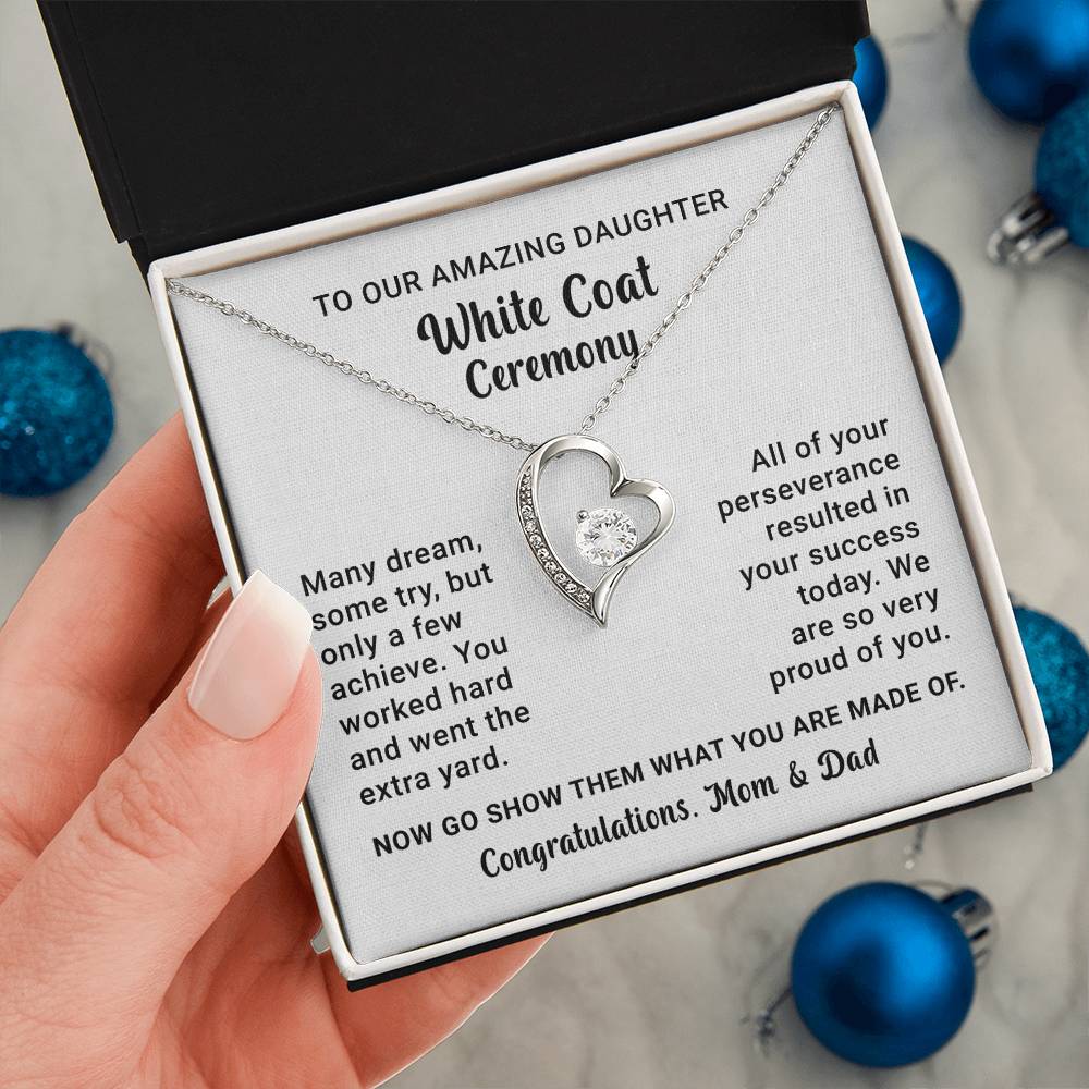 White Coat Ceremony Necklace Gift for Daughter From Parents