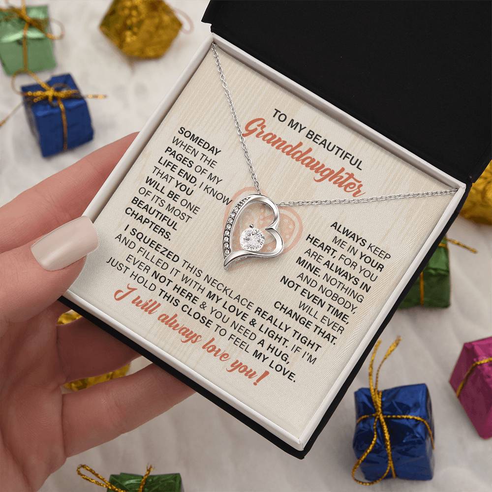 To My Beautiful Granddaughter Necklace, To My Granddaughter Graduation, Birthday, Wedding, Valentines, Christmas Pendant Jewelry, Confirmation Gifts For Granddaughter.