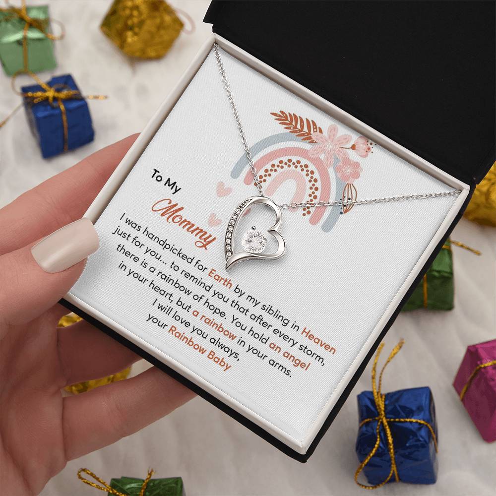 Rainbow Baby to Mom Necklace Gift with Message Card