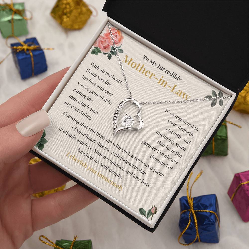 Mother-in-Law Gift from Bride with Heart Necklace
