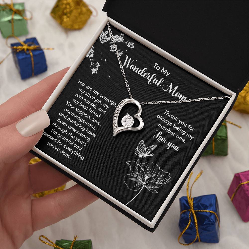 To My Wonderful Mom Elegant Jewelry Thoughtful Necklace For Family Love Sweet Gift For A Best Friend Heartfelt Necklace For Support And Care Sentimental Jewelry Thank You Pendant Beautiful Necklace Loving Gift For A Best Friend Loving Jewelry For Support