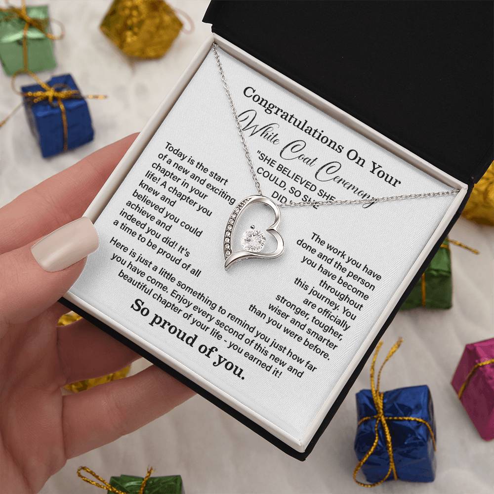 Congratulations On Your White Coat Ceremony New Adventures Necklace Hard Work Pay Off Necklace Enjoy The Journey Necklace Personal Growth Jewelry Daily Inspiration Necklace Heartfelt Message Necklace Congratulation Necklace She Believed She Could Necklace