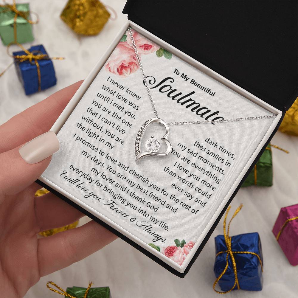 Soulmate Necklace Gift for Her – Love Message Card