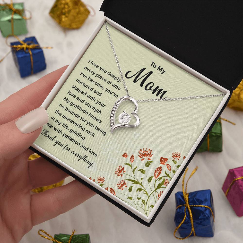 Daughter to Mom Heart Necklace Gift with Message Card