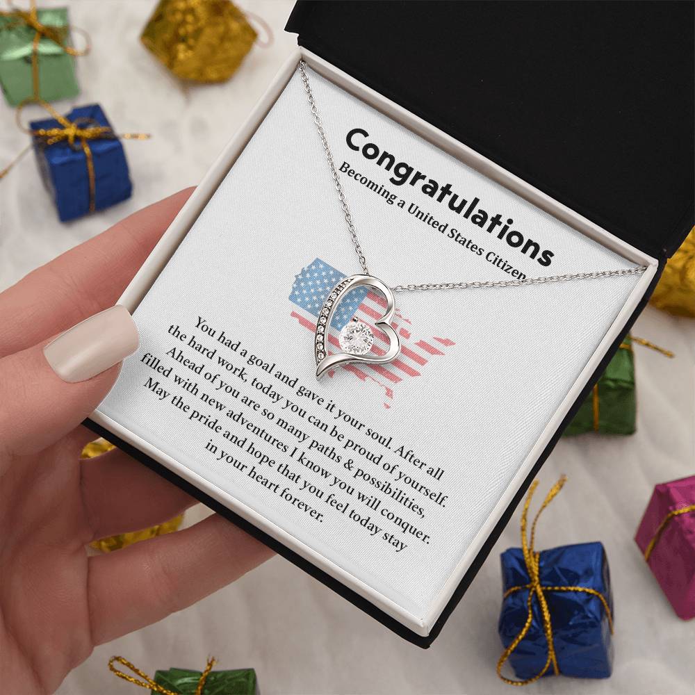 Congratulations Necklace For New U.s. Citizen  Necklace For New U.s. Citizen Gift For U.s. Citizenship Ceremony Necklace For Achieving U.s. Citizenship Jewelry For New U.s. Citizen Gift For U.s. Citizenship Achievement Necklace For U.S Citizenship Journey