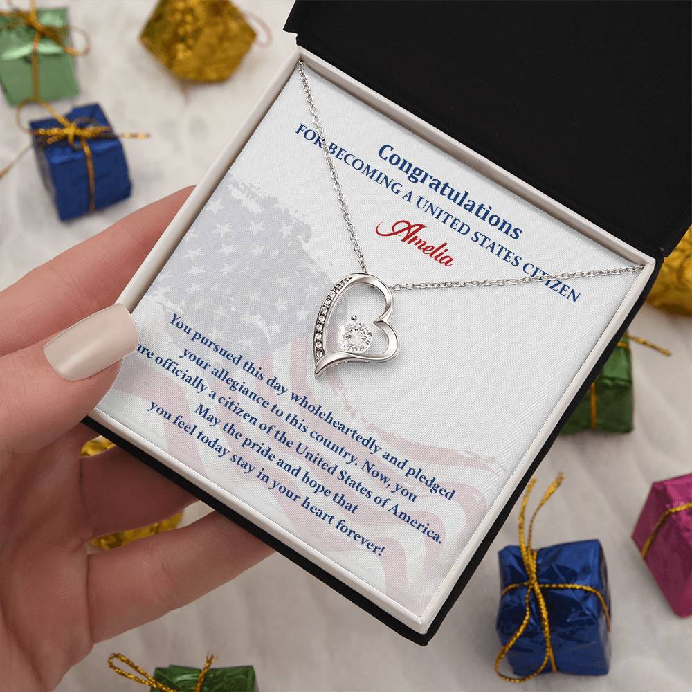 Congratulations Necklace For New U.s. Citizen Amelia Necklace For New U.s. Citizen Pledge Of Allegiance Necklace Gift For New U.s. Patriot U.s. Citizenship Success Necklace Gift For Citizenship Celebration Necklace For Proud New Citizen