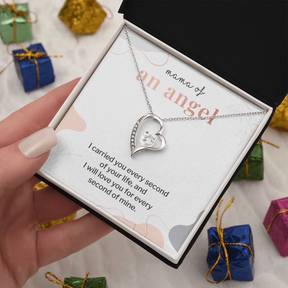 Mama Of An Angel Necklace - Forever Loved, A Mother's Eternal Love For Her Angel - Memorial Jewelry For Loss