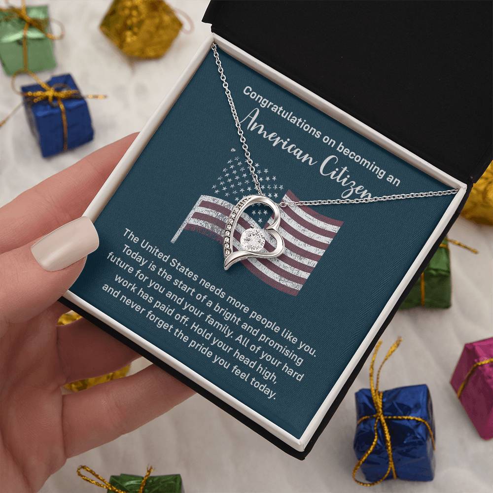 Congratulations Necklace For New American Citizen Necklace For New American Citizen Necklace With Citizenship Message Gift For New American Adventure Necklace For Pursuing Your Dreams Necklace For New Adventure As U.s. Citizen