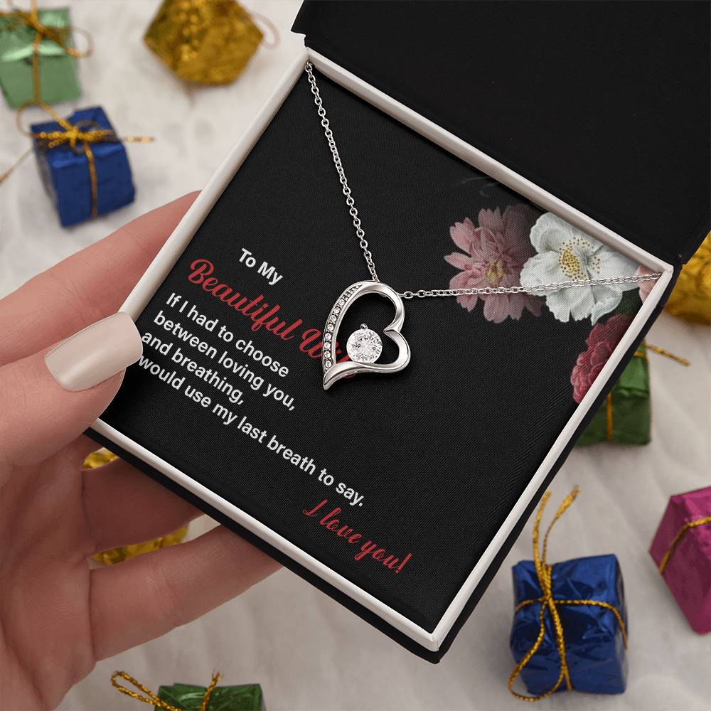 Wife Necklace Gift from Husband – Last Breath Quote