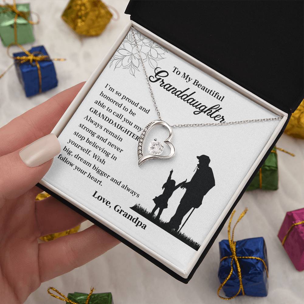 Granddaughter Jewelry from Grandpa with Inspirational Note