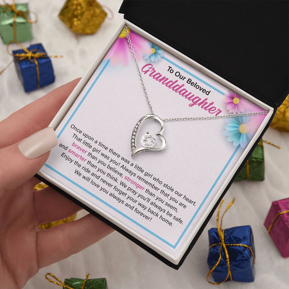 To Our Beloved Granddaughter Necklace, Necklace for Granddaughter, Granddaughter Gifts from Grandma or Grandpa, We Will Love You Always And Forever.