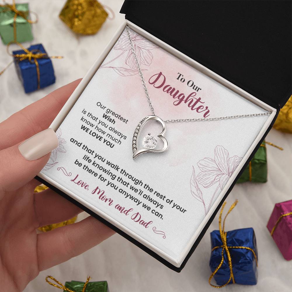 To Our Daughter Heartfelt Jewelry Gift Gift From Your Mom And Dad Caring Gift For Daughter Supportive Daughter Necklace Family Love Jewelry Gift Daughter's Journey Jewelry Best Wishes Jewelry Daughter's Strength Necklace Emotional Support Gift Warm Wishes