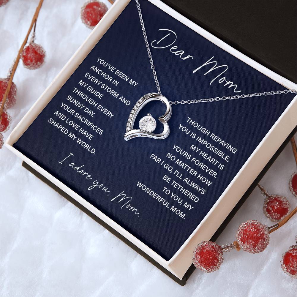 Dear Mom Mom Anchor Necklace Mother’s Love Gift Wedding Necklace Birthday Gift Necklace Guide Necklace Appreciation Pendant Anniversary Mom Gift Christmas Pendant Mom-child Bond Necklace Grandma Love Gift Valentine Necklace Gift