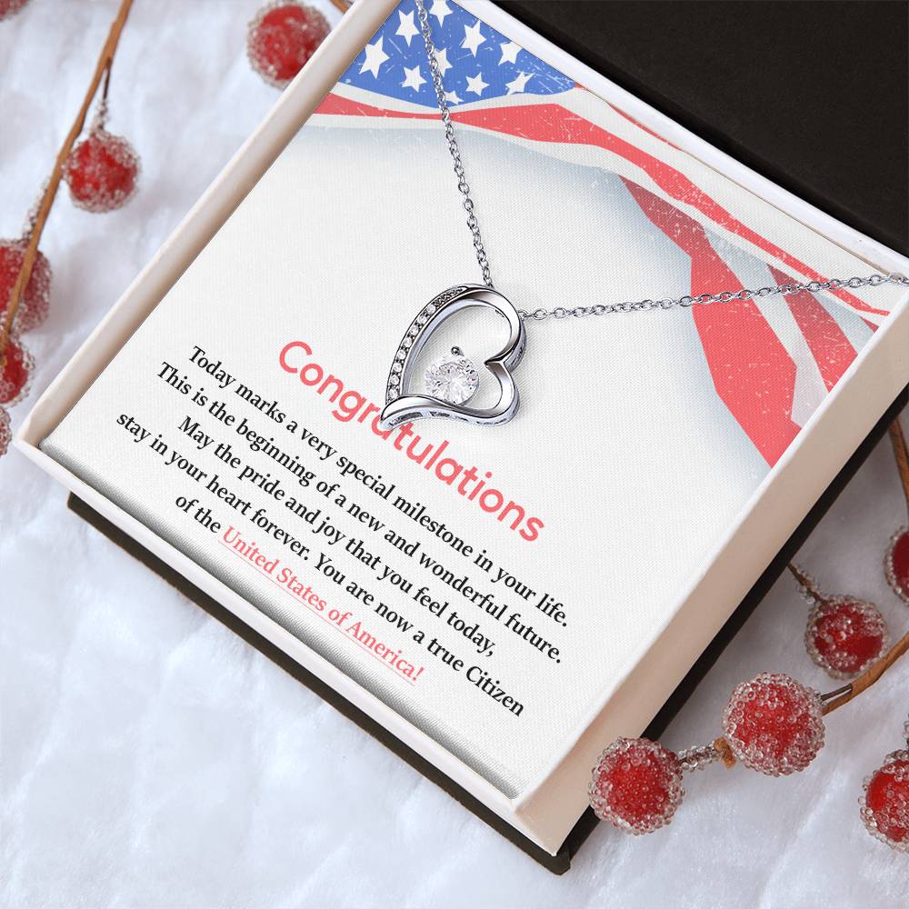 Congratulations Necklace For New U.s. Citizen Necklace For New U.s. Citizen Gift For New American Citizen Necklace With Citizenship Message Necklace For Official U.s. Citizen Gift For New U.s. Patriot Jewelry For New U.s. Citizen Jewelry For U.s.