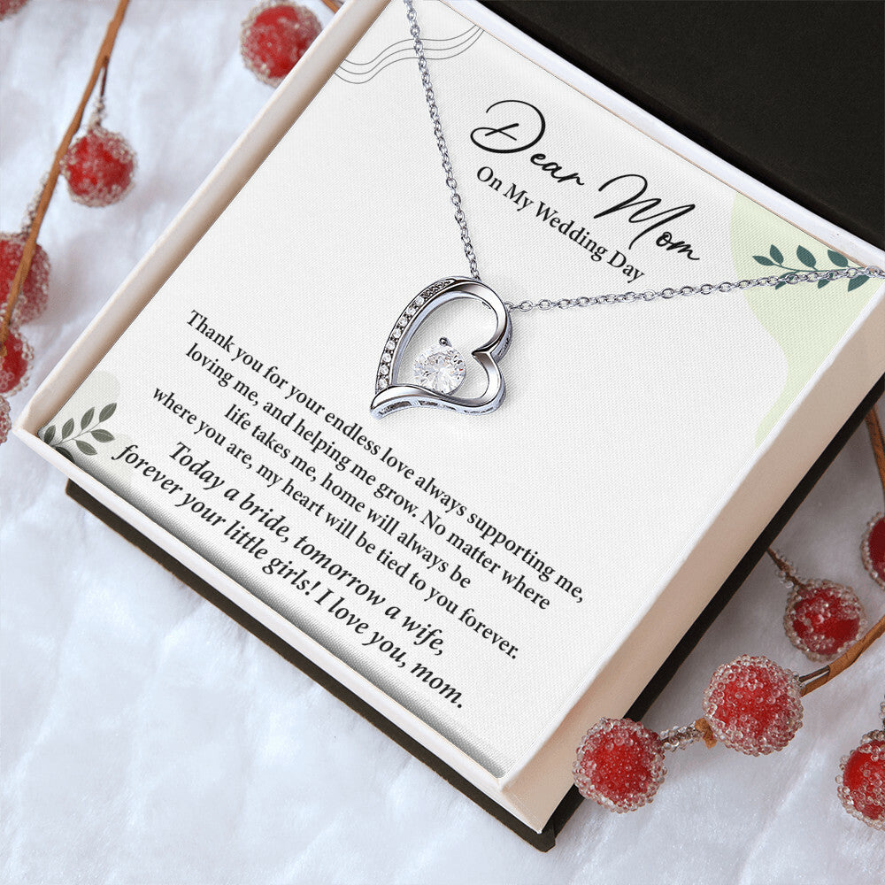 Dear Mom On My Wedding Day Heartfelt Necklace Gift From Daughter Dear Mom On My Wedding Day Mother Wedding Day Gift Sentimental Gift For Mother From Daughter Forever Your Little Girl Wedding Gift Gift For Mom On Daughter’s Wedding Day