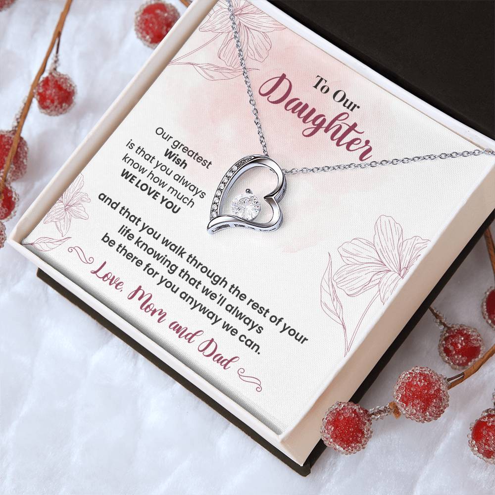 To Our Daughter Heartfelt Jewelry Gift Gift From Your Mom And Dad Caring Gift For Daughter Supportive Daughter Necklace Family Love Jewelry Gift Daughter's Journey Jewelry Best Wishes Jewelry Daughter's Strength Necklace Emotional Support Gift Warm Wishes