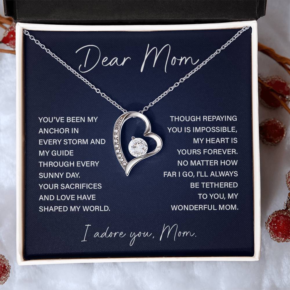 Dear Mom Mom Anchor Necklace Mother’s Love Gift Wedding Necklace Birthday Gift Necklace Guide Necklace Appreciation Pendant Anniversary Mom Gift Christmas Pendant Mom-child Bond Necklace Grandma Love Gift Valentine Necklace Gift