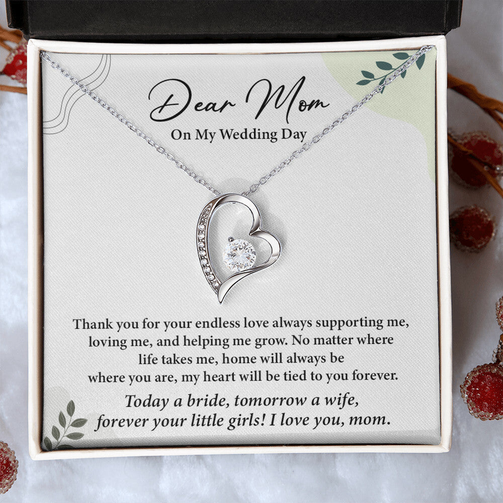 Dear Mom On My Wedding Day Heartfelt Necklace Gift From Daughter Dear Mom On My Wedding Day Mother Wedding Day Gift Sentimental Gift For Mother From Daughter Forever Your Little Girl Wedding Gift Gift For Mom On Daughter’s Wedding Day