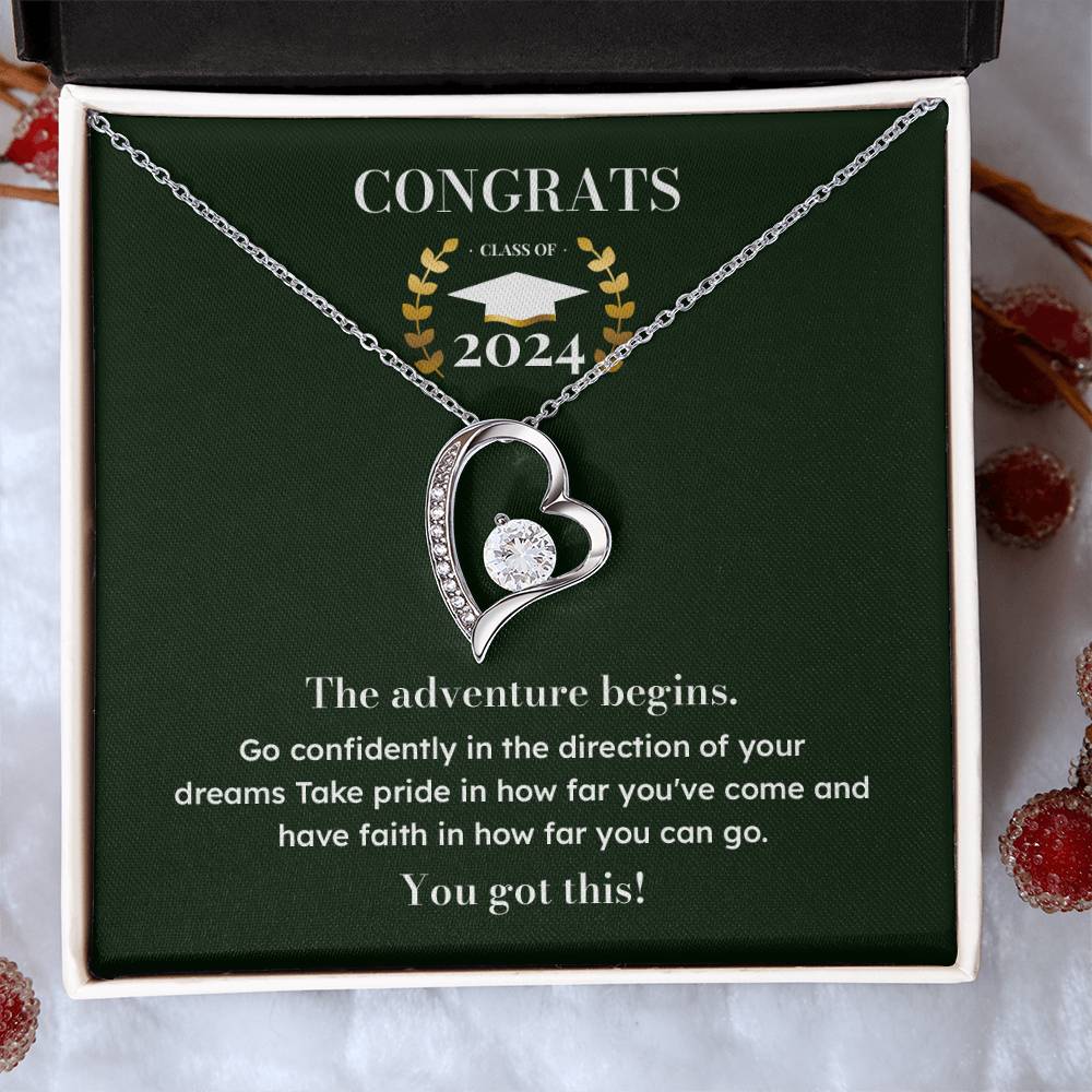 Congrats Necklace Gift For Class Of 2024 Girls, Daughter, Granddaughter, Niece Necklace Gift.