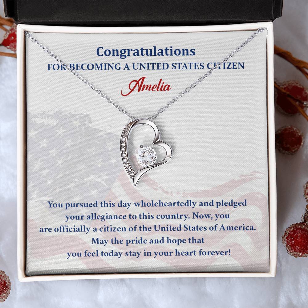 Congratulations Necklace For New U.s. Citizen Amelia Necklace For New U.s. Citizen Pledge Of Allegiance Necklace Gift For New U.s. Patriot U.s. Citizenship Success Necklace Gift For Citizenship Celebration Necklace For Proud New Citizen