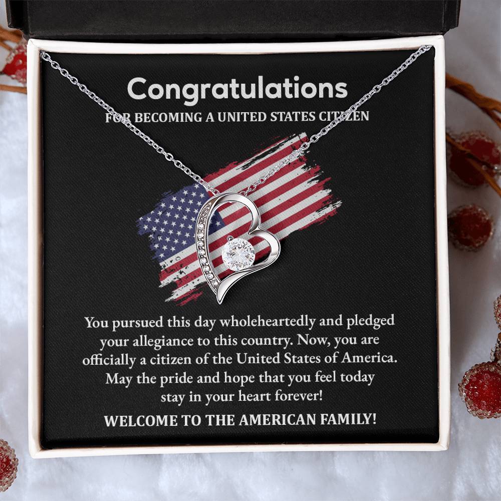 Congratulations Necklace For New U.s. Citizen Necklace For New U.s. Citizen Gift For U.s. Citizenship Success Necklace With Citizenship Message U.s. Citizenship Celebration Gift Jewelry For New U.s. Citizen Necklace For Citizenship Pledge