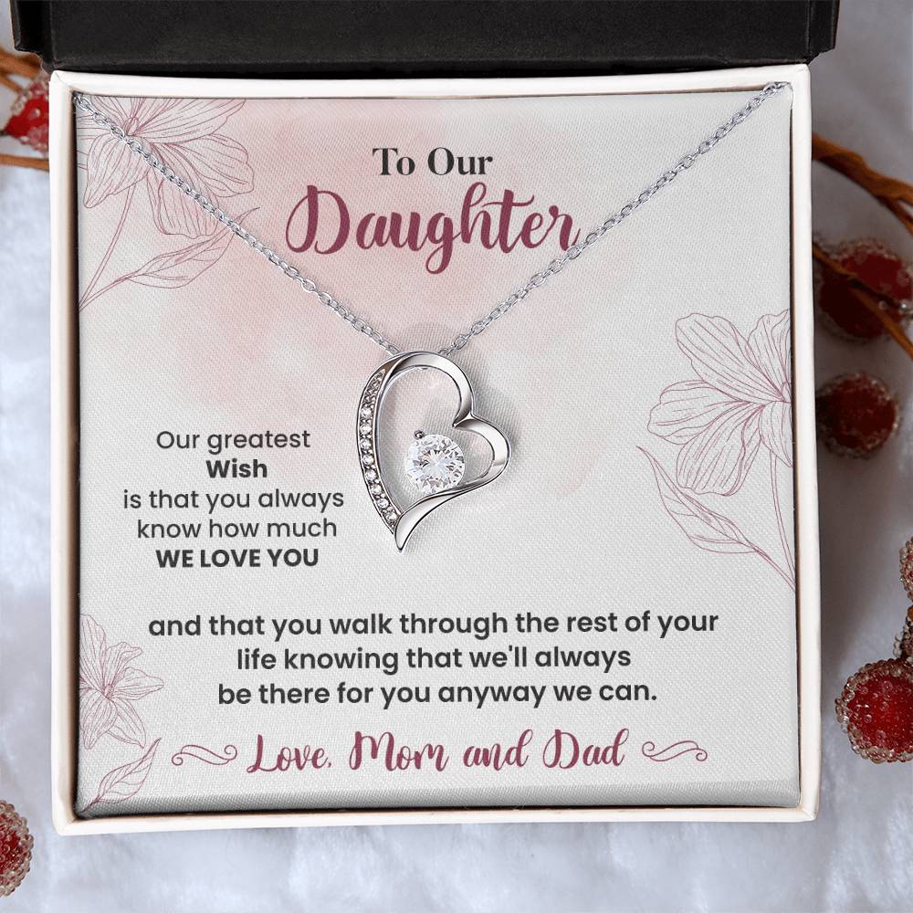 To Our Daughter Heartfelt Jewelry Gift Gift From Your Mom And Dad Caring Gift For Daughter Supportive Daughter Necklace Family Love Jewelry Gift Daughter's Journey Jewelry Best Wishes Jewelry Daughter's Strength Necklace Emotional Support Gift Warm Wishes