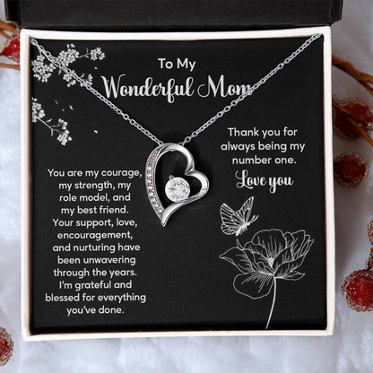 To My Wonderful Mom Elegant Jewelry Thoughtful Necklace For Family Love Sweet Gift For A Best Friend Heartfelt Necklace For Support And Care Sentimental Jewelry Thank You Pendant Beautiful Necklace Loving Gift For A Best Friend Loving Jewelry For Support