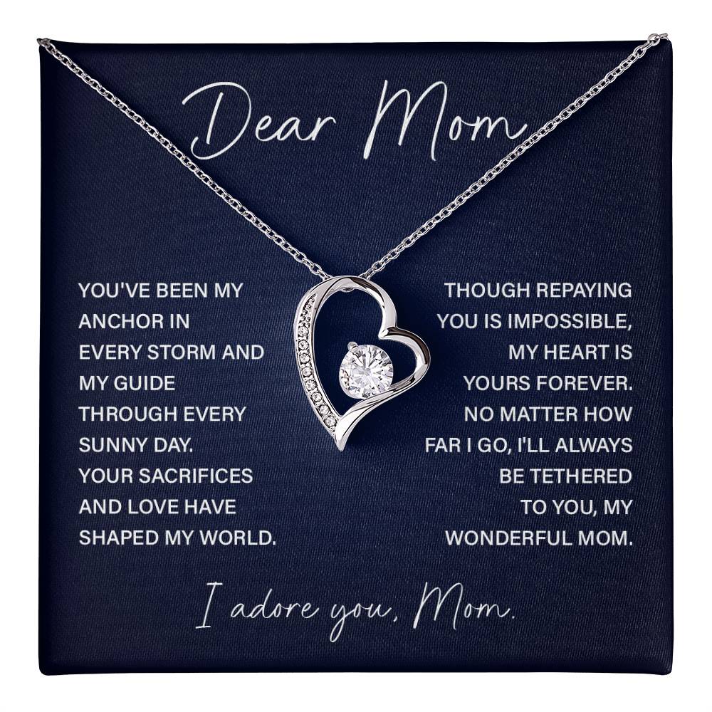 Dear Mom Mom Anchor Necklace Mother’s Love Gift Wedding Necklace Birthday Gift Necklace Guide Necklace Appreciation Pendant Anniversary Mom Gift Christmas Pendant Mom-child Bond Necklace Grandma Love Gift Valentine Necklace Gift