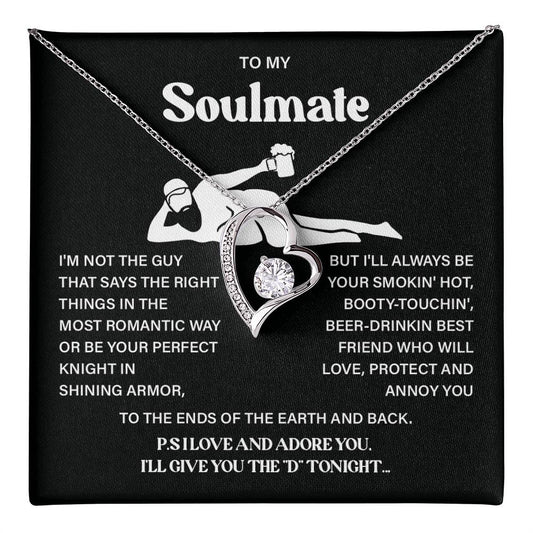 Funny Soulmate Necklace Gift – Message Card & Box