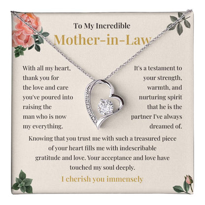 Mother-in-Law Gift from Bride with Heart Necklace