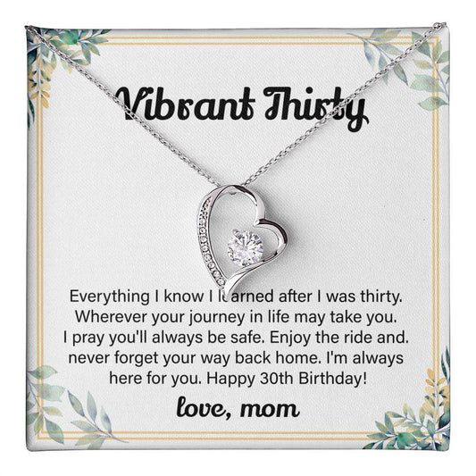30th Birthday Necklace Gift for Daughter from Mom