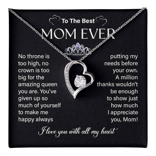 Necklace Gift for Mom – Best Mom Ever Message Card