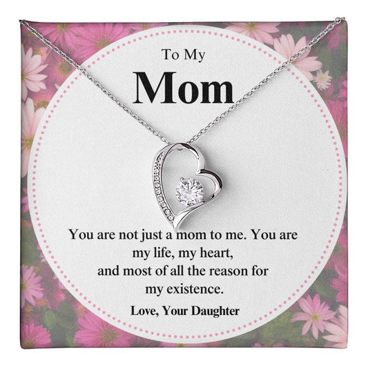Daughter to Mom Necklace Gift with Message Card