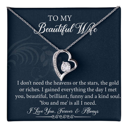 To My Wife Necklace From Husband With Lovely Message Card