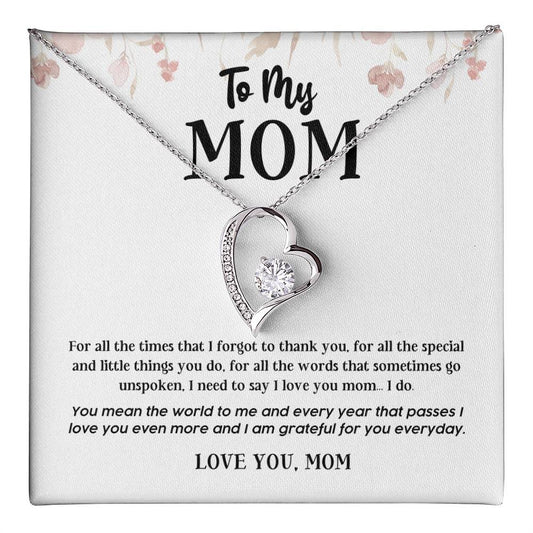 Heart Necklace Gift for Mom from Daughter or Son