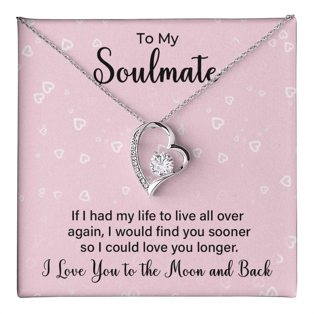 Soulmate Necklace Gift for Her with Message Card