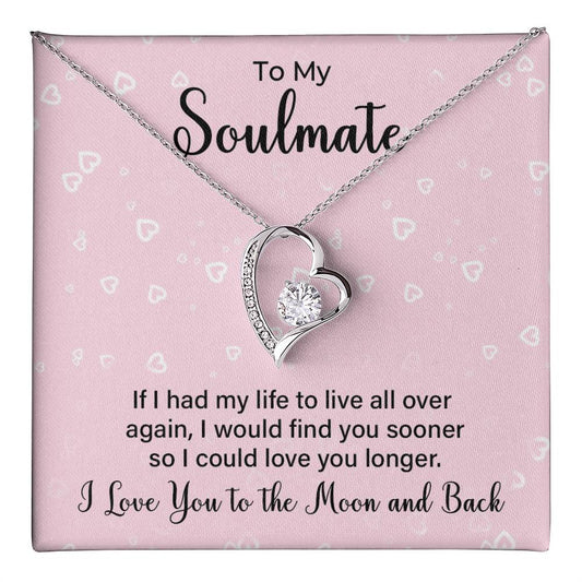 Soulmate Necklace Gift for Her with Message Card