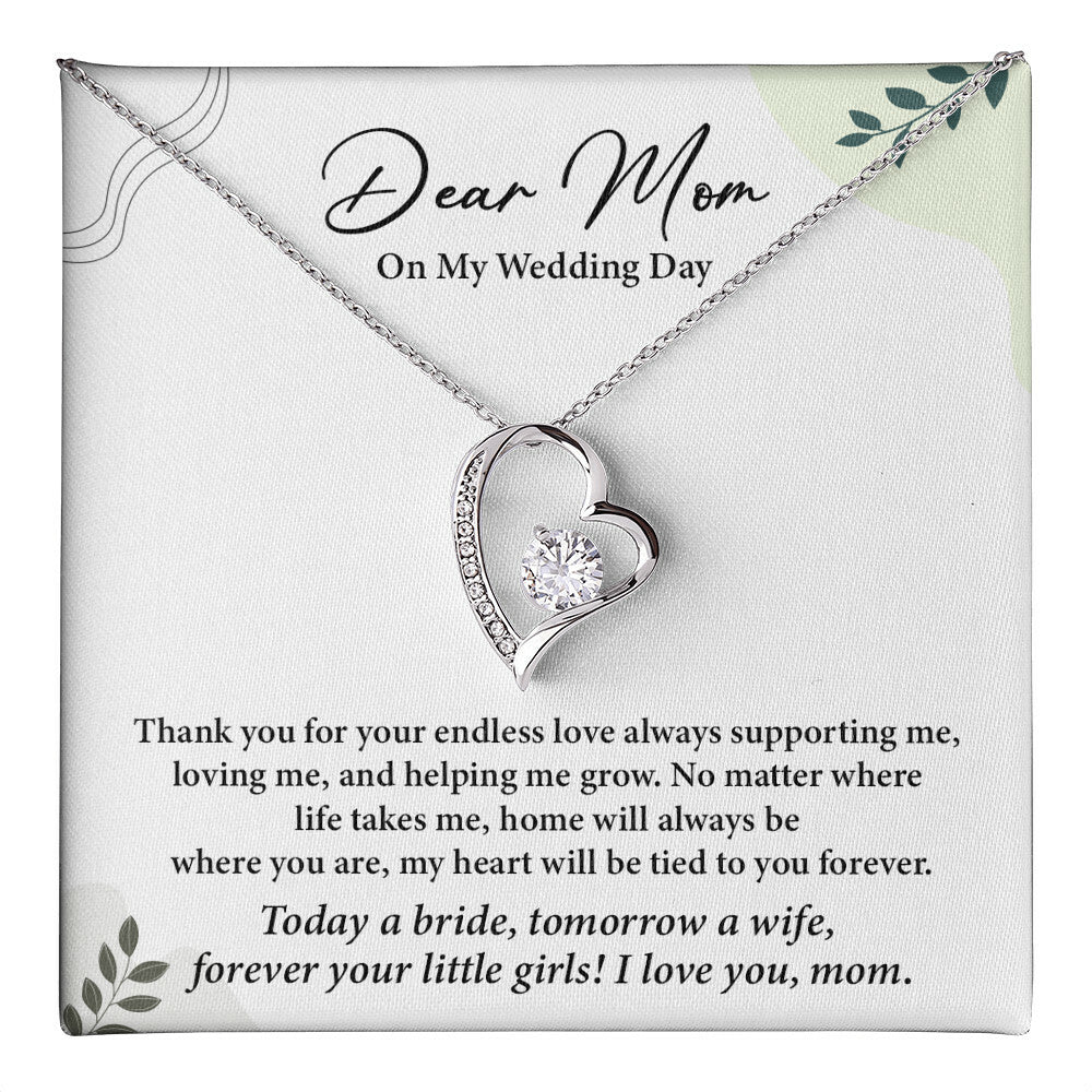 Dear Mom On My Wedding Day Heartfelt Necklace Gift From Daughter Dear Mom On My Wedding Day Mother Wedding Day Gift Sentimental Gift For Mother From Daughter Forever Your Little Girl Wedding Gift Gift For Mom On Daughter’s Wedding Day