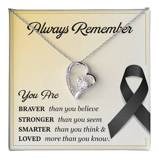 Black Ribbon Grief Support Necklace for Women