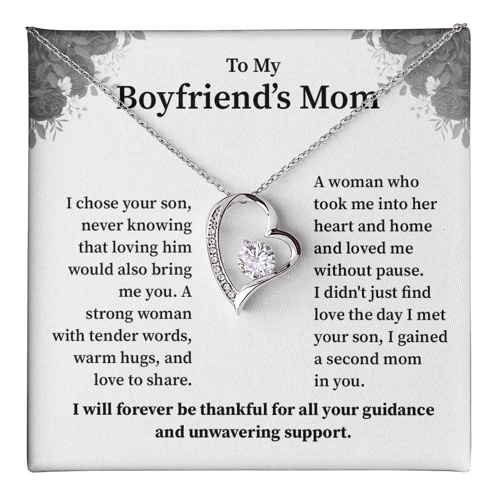 Boyfriend’s Mom Necklace – With Appreciation Message Card Gift