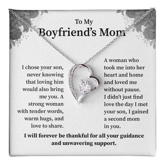Boyfriend’s Mom Necklace – With Appreciation Message Card Gift