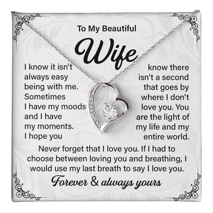 Husband to Wife Necklace Gift with Message Card