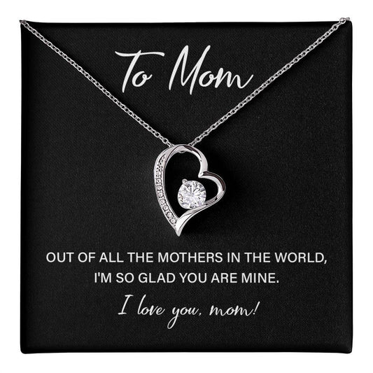 Heart Necklace for Mom With Sweet Love Note and Gift Box