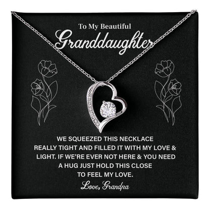 Granddaughter Necklace Gift from Grandpa – Message Card