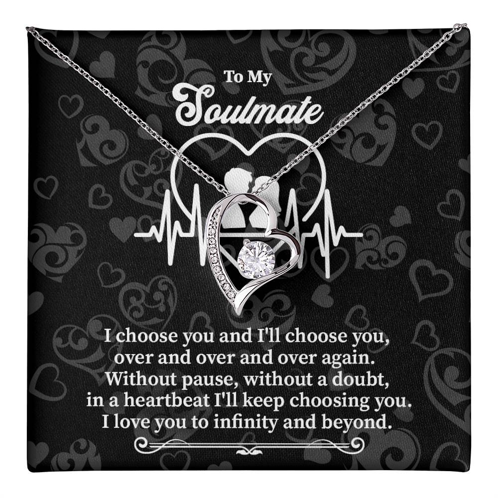Heartbeat Soulmate Necklace Gift with Love Quote Card