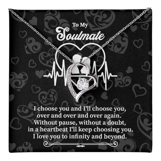 Heartbeat Soulmate Necklace Gift with Love Quote Card