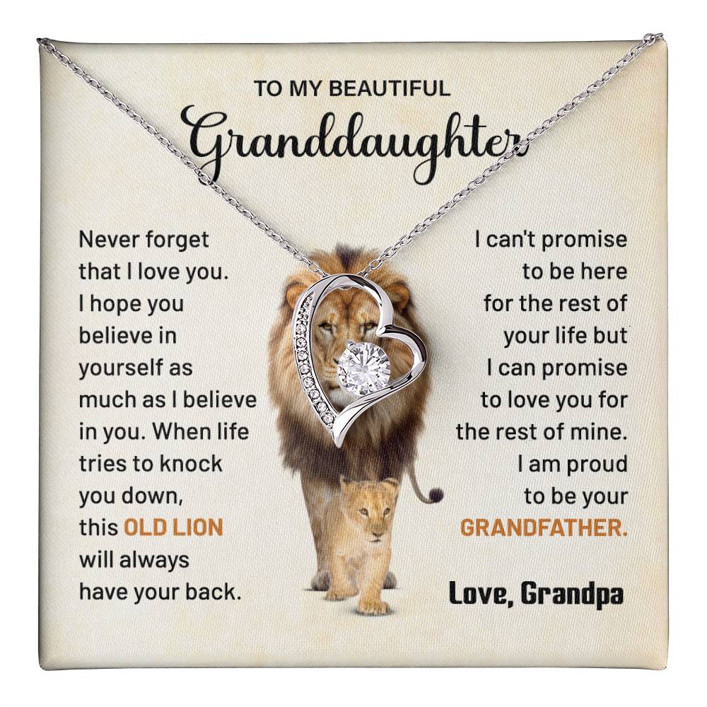 Granddaughter Gift from Grandpa with Lion Quote