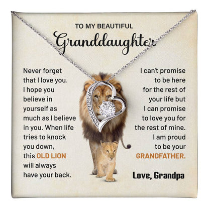 Granddaughter Gift from Grandpa with Lion Quote